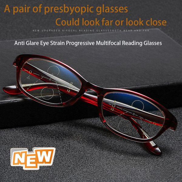 Progressive Multifocal Reading Glasses Blue Light Blocking Presbyopia