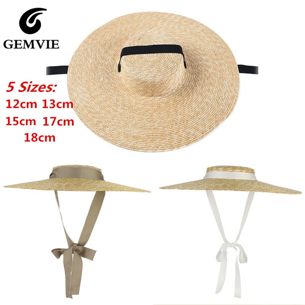 Newest Women Sun hat French Style Wide Brim Straw hat Casual Natural Wheat Straw hat