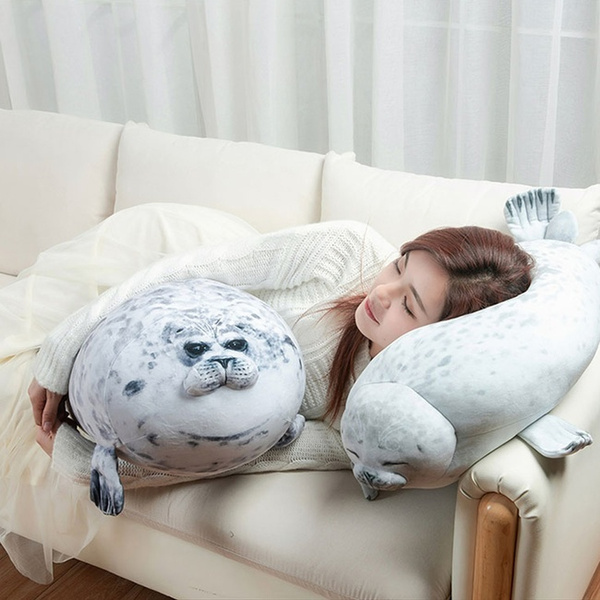 PerGrate New Creative Dolphin Pillow 40 And 60 3D Novelty Throw Pillows 30 Soft Seal Plush Stuffed Plush Housewarming Party Hold Pillow