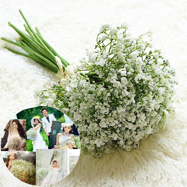 Babies Breath Flowers Artificial Fake Gypsophila DIY Floral Bouquets Arrangement Wedding Home Decor 4pcs