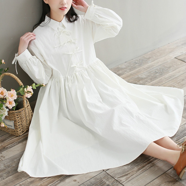 White baggy cheap shirt dress