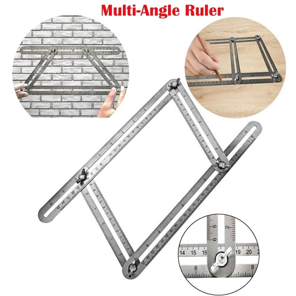 Angle Template Tool Suitable for Construction Workers Multi-Angle Template Tool Measuring Ruler Multi-Function Aluminum Alloy Ruler Porous Shape Protractor Tool Ruler Carpenters