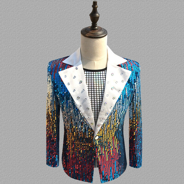 multi colored suit jacket