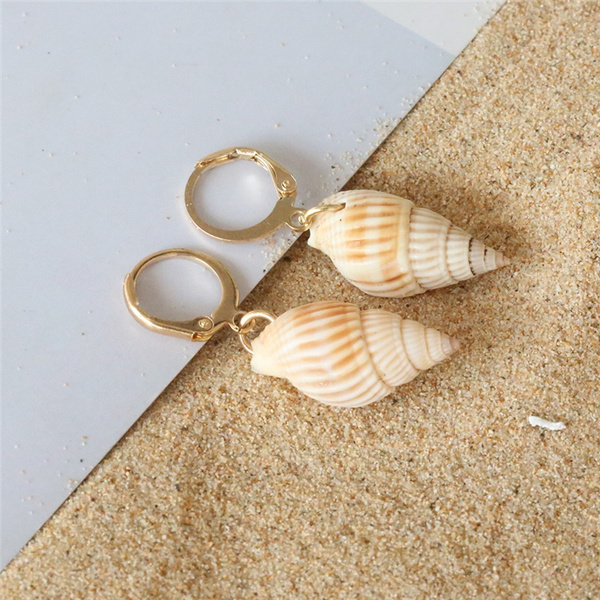 Sterling Silver Conch Shell Earrings