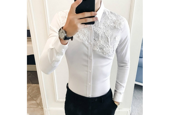 White lace sales dress shirt