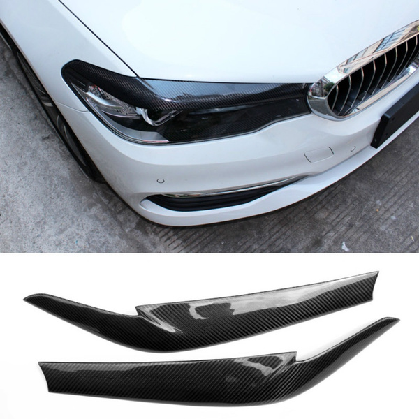 Carbon Fiber Headlights Eyebrows Eyelids For Bmw 5 Series G30 G38 2018 2020 Car Styling Front Headlamp Eyebrows Trim Cover Accessories Wish