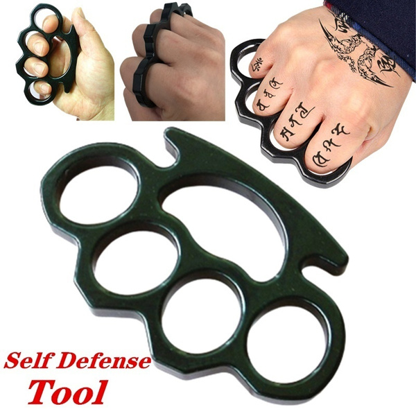 Self Defense Tool Unisex Funny Tactical Survival Multi Functional Metal Knuckles Knuckle Dusters Brass Knuckles Finger Ring To Protect Yourself Wish