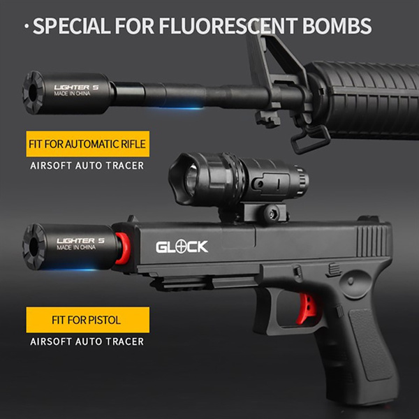 Airsoft 14mm Tracer Lighter Pistol Tracer Unit Light Glow Green Flash