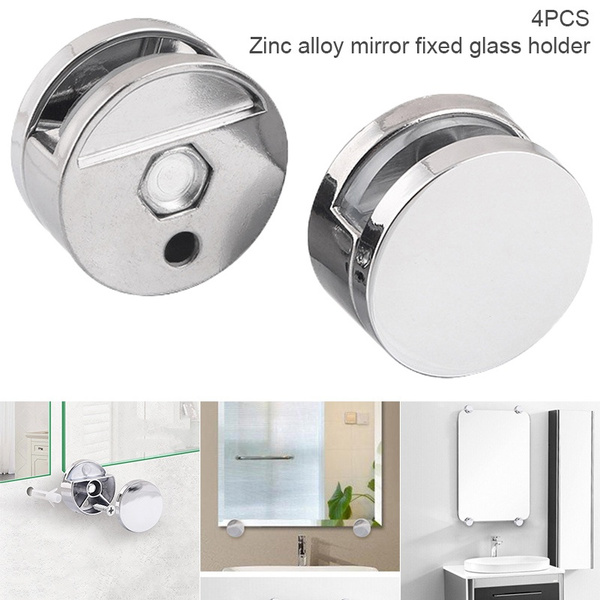 4Pcs Glass Clamp Bathroom Mirror Clips Zinc Alloy Glass Clip Shelf ...