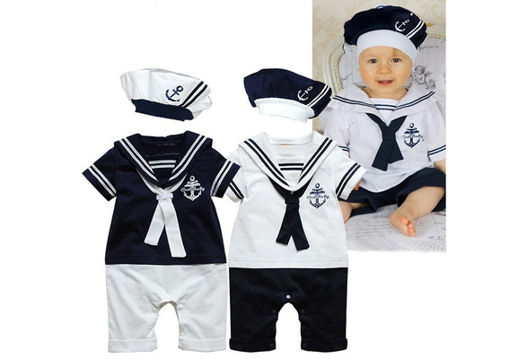 Baby Boys Toddler Sailor Romper Outfit Duck Kids Girls Infant Playsuit Jumpsuit 