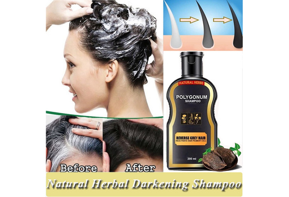 POLYGONUM Natural Herbal Darkening Shampoo Reverse Grey Hair Anti-Dandruff  Moisturizer 50/200ML | Wish