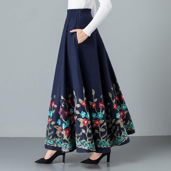 plus size winter maxi skirts