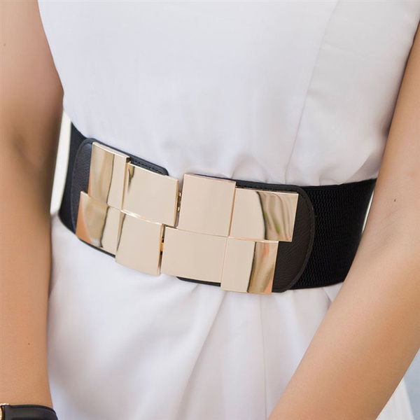 High Quality Belt for Women Waist Elastic Ladies Band Round Buckle