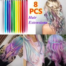 pink, rainbow, Hairpieces, human hair