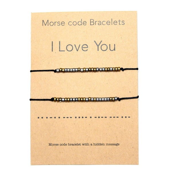 I Love You Morse Code Bracelet Japanese beads bracelets for Him and Her  Boyfriend and Girlfriend Mother and Daughter | Wish