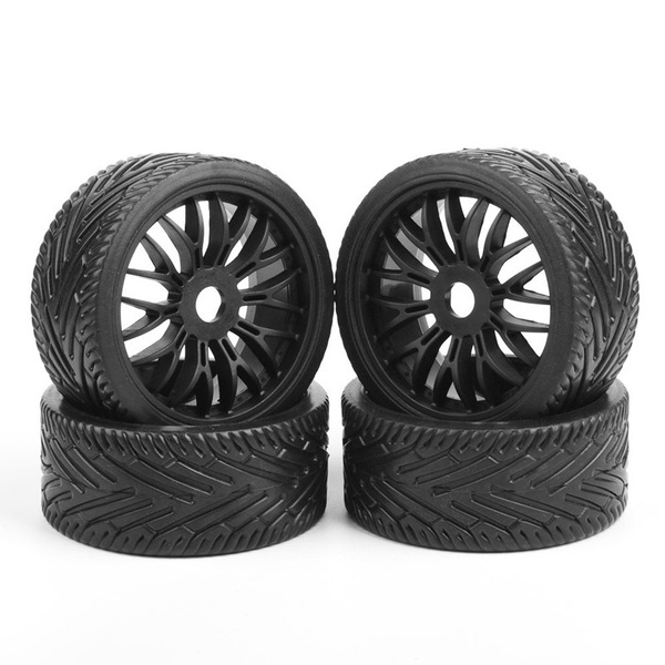 4PCS 1/8 Scale RC Off Road Car Tire Buggy Tyre Tires and Wheels Black 
