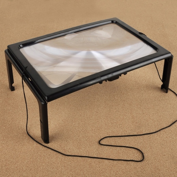 A4 Full Page Stand Magnifying Glass Sheet with LED Light Reading