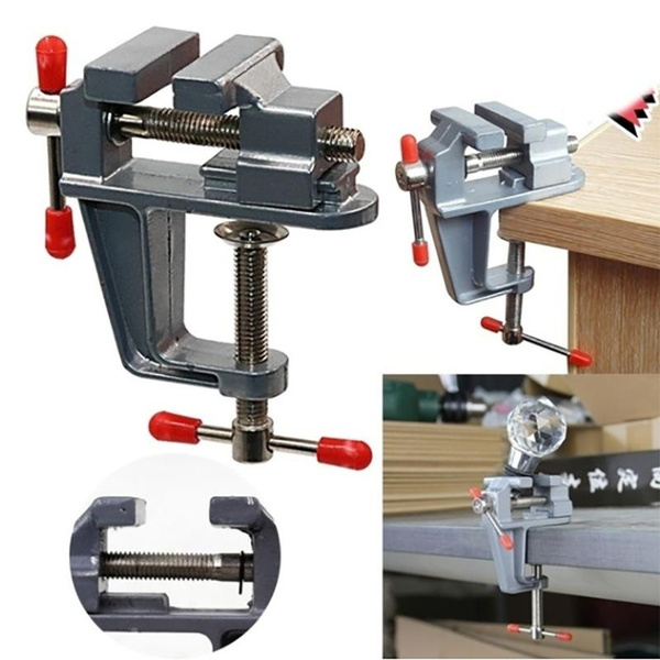 Mini Bench Vise Table Swivel Lock Clamp Vice Craft Hobby Cast Aluminum New 