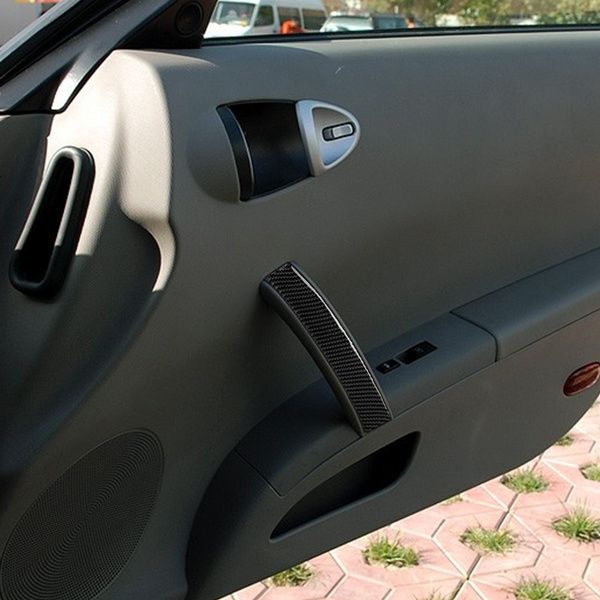RHD Akozon Exterior Door Handle Trim Covers 6Pcs/Set Carbon Fiber Fit for Nissan 350Z Coupe 2003‑2009 