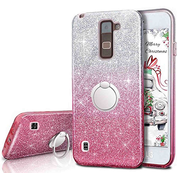 LG Stylo 2 V Case,LG Stylo 2 / Stylo Plus / Stylus 2 Glitter Case ,Built-in Screen Protector Glitter Clear Sparkly Bling With 360 Rotating Stand Cover for LG LS775 | Wish