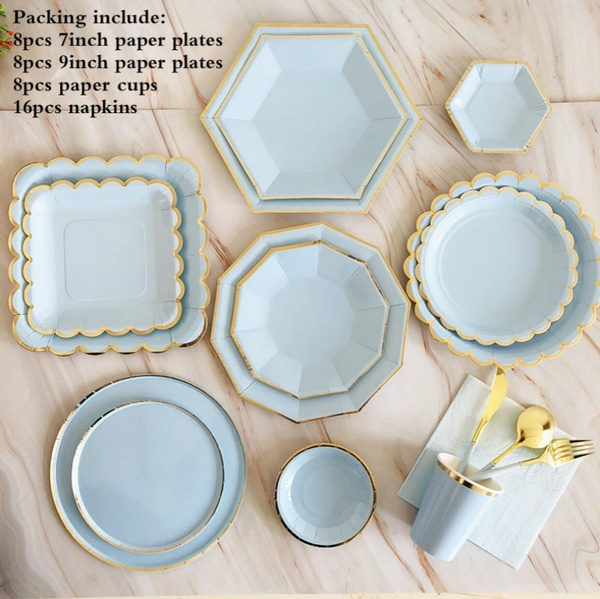 Baby blue hotsell dinner plates