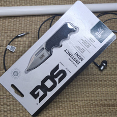 "SOG Edc Small Fixed Blade Knives -Instinct Mini Neck Knife 1.9"" Satin Plain Blade, G10 Handles - NB1002-CP"