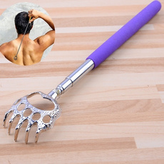 Extendable Handle Stainless Steel Scratcher Bear Claw Back Itching Tickling Tool Random Color 