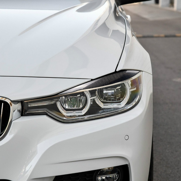 Carbon Fiber Pattern Headlight Eyebrow Cover For BMW 3 Series F30 2013-2019
