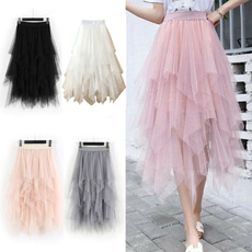 adulttulleskirt, Summer, long skirt, elastic waist