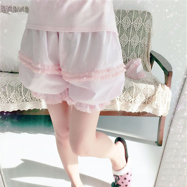 White Lolita Bloomers Lace Loose Lolita Shorts 