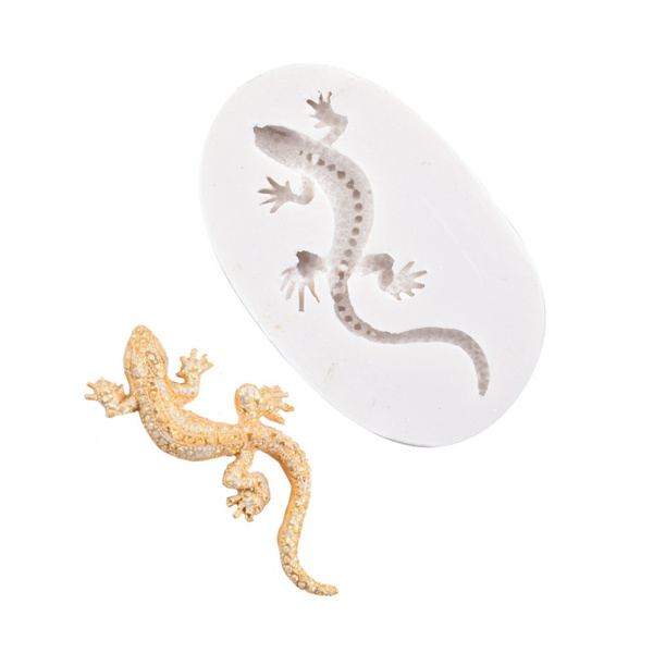 KUXSE 3D Lizard Silicone Mold Gecko Cupcake Topper Fondant Molds DIY Cake  Decorating Tools Candy Chocolate Gumpaste Molds