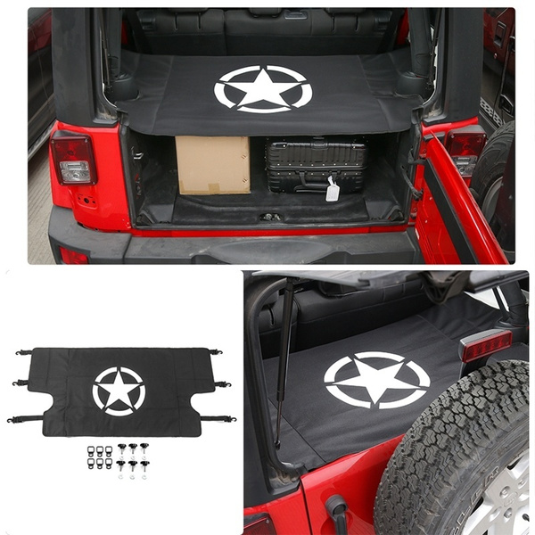 Hook Locked Installed Rear Trunk Shade Cargo Cover For Jeep Wrangler Jk Unlimited 2007 2018 4 Door Wish