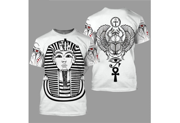 Ancient Egypt Pharaoh Eye of Horus Anubis face 3D Printed Women Men T shirt