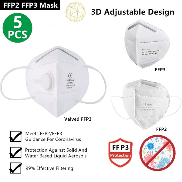 5pcs New Ffp2 Ffp3 N95 Mask Pfe 94 99 Non Woven Anti Fog Anti Haze Mouth Muffle Mask Eco Friendly Wish