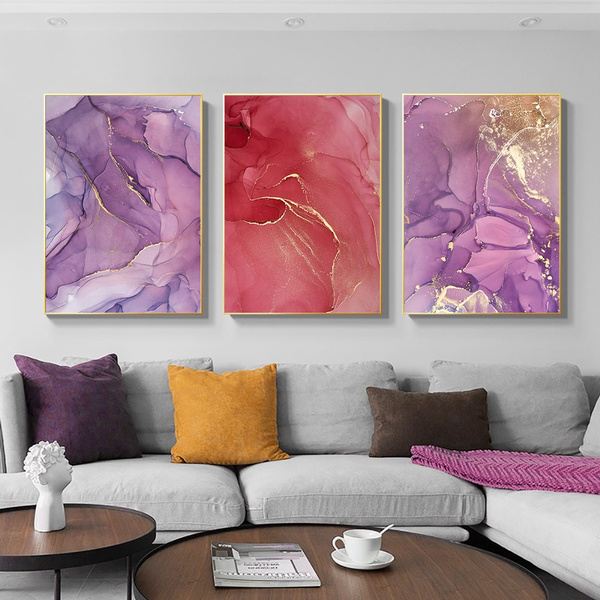Abstract Marble Canvas Print Painting Framed Home Decor Wall Art Picture Poster