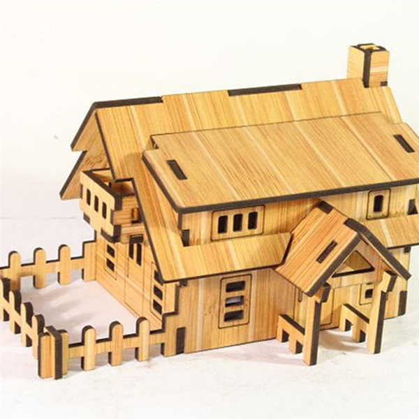 3D Jigsaw Puzzle Wood House Building Children Kids Educational Toy Best Gift! 