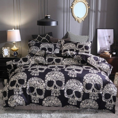skullbedding, 特大雙人床, printed, pillowscase