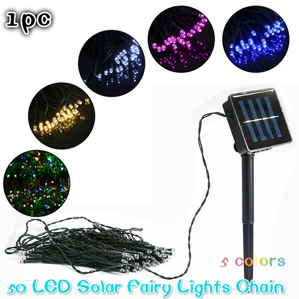 50 LED Solar Fairy Lights Chain Christmas Tree Chain Outdoor Garden Party` KH 