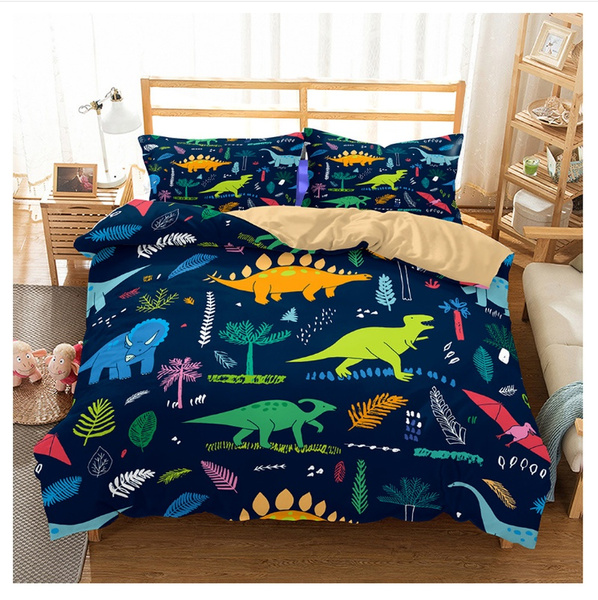 blue dinosaur bedding