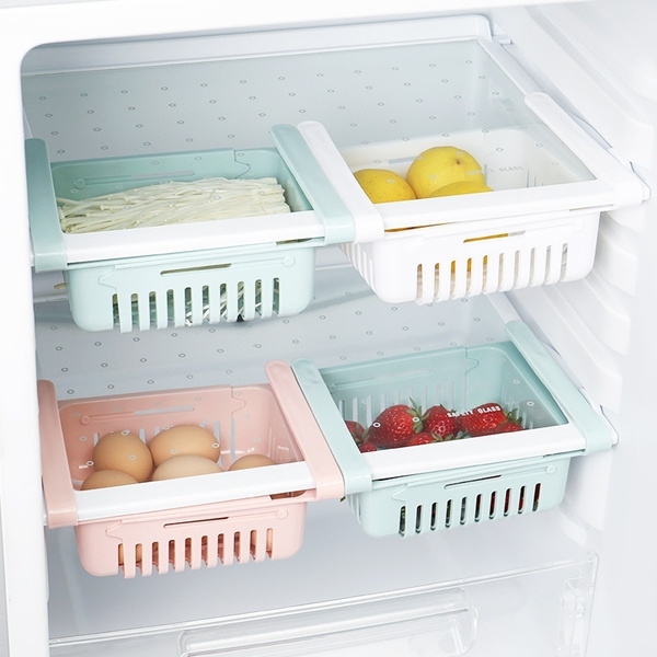Slide Kitchen Fridge Freezer Space Saver Organizer Storage Rack
