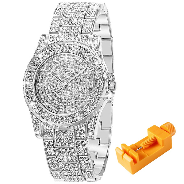 ladies iced out watch