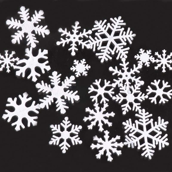100pcs/lot Mixed Applique Polyester Felt Christmas Snowflake Patch