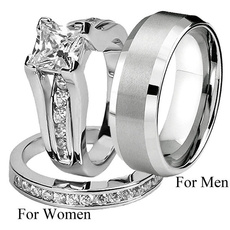 Stainless, Stainless Steel, Princess, Wedding Band