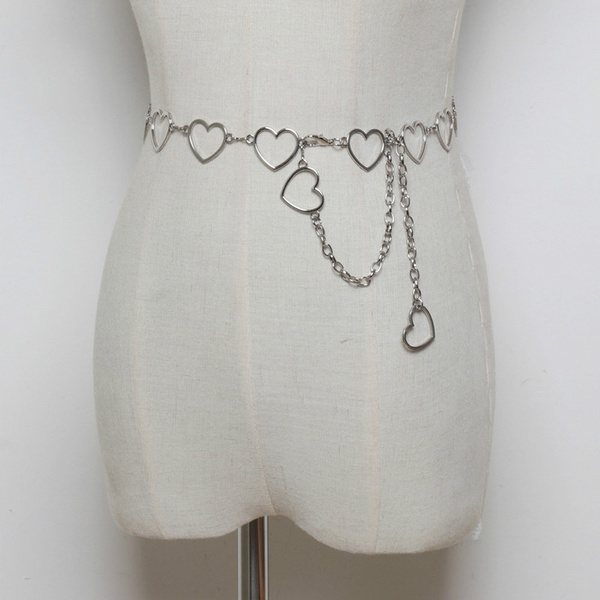 metal heart chain belt