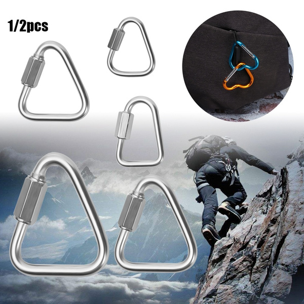 Hanging Hook Keychain Snap Clip Triangle Carabiner Kettle Buckle Chain 