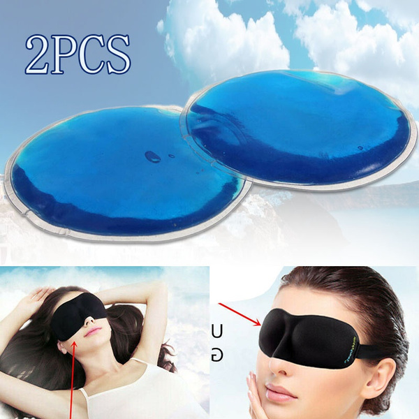 2pcs Gel Eye Mask Cold Pack Hot Heat Ice Cool Soothing Tired Eyes Patch