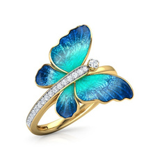 butterfly, DIAMOND, 925 sterling silver, wedding ring
