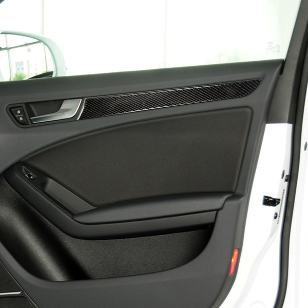 Real Carbon Fiber Car Door Handle Cover Exterior Trim For 09-16 Audi A4 B8 A5