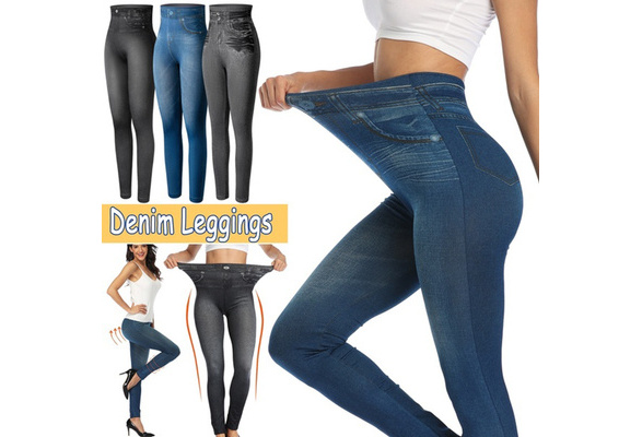 Women Fashion Denim Leggings Tights 