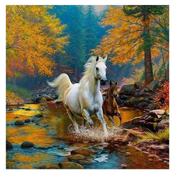 Full Drill DIY 5D Diamond Painting Dream White Horse Embroidery Kits Home Decor 